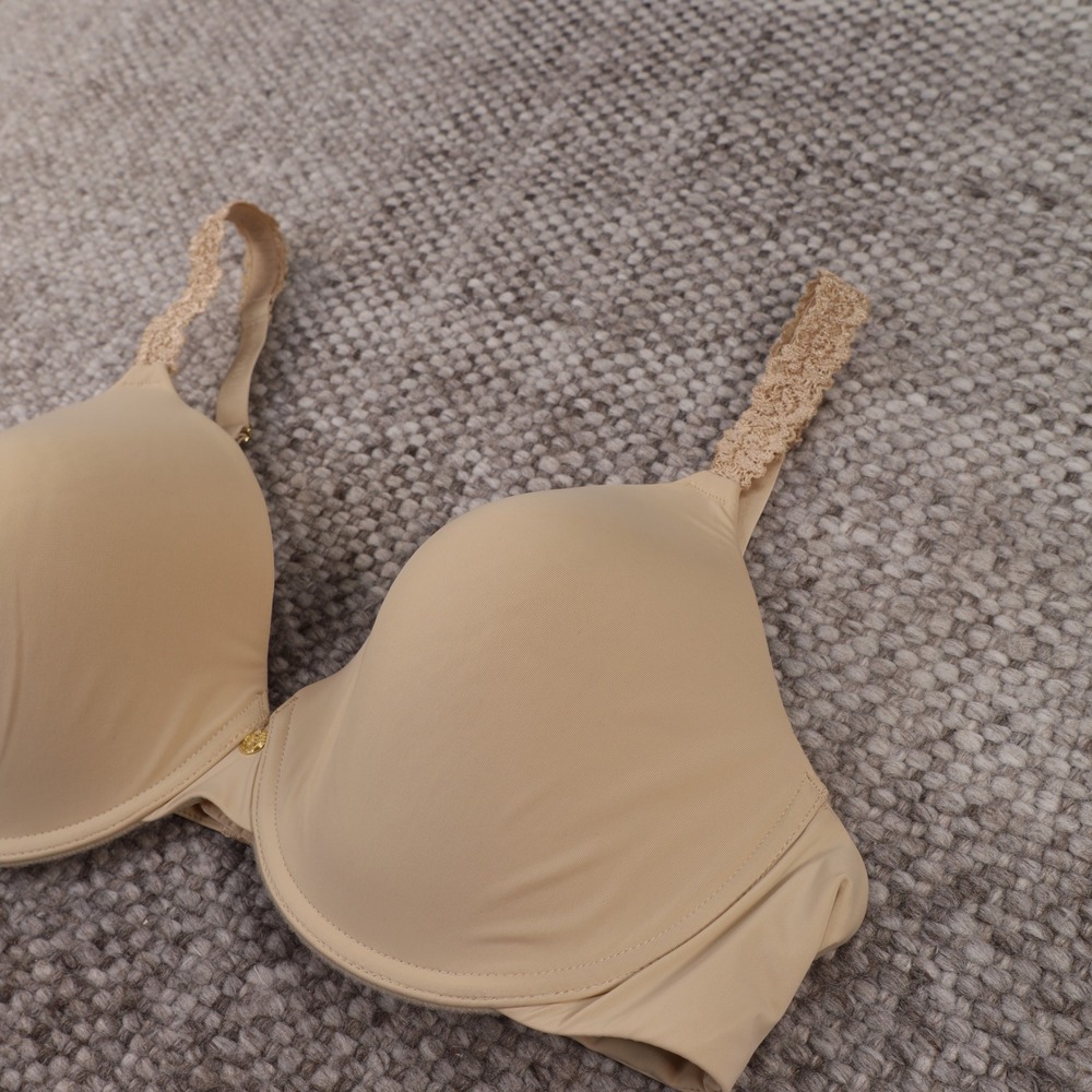 Natori Underwire Bra Womens 36D Beige Excellent Lace Trim Adjustable Straps